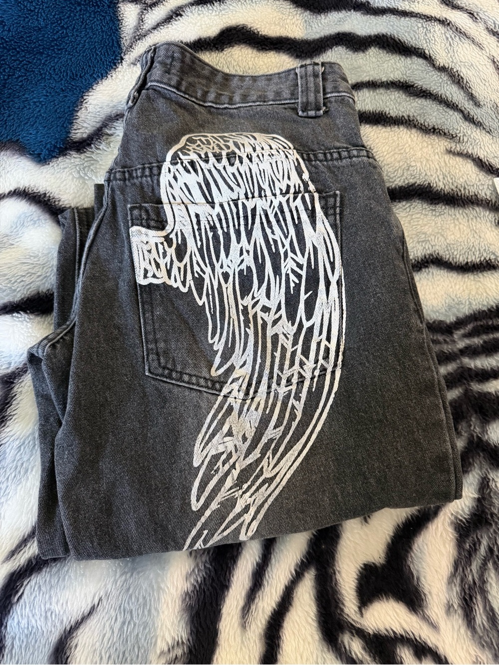 Disclosure Angel Wing Jeans Women’s 5/27 Wide Leg Black Y2K Grunge